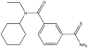 3-(aminocarbonothioyl)-N-cyclohexyl-N-ethylbenzamide Structure