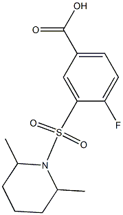 3-[(2,6-dimethylpiperidine-1-)sulfonyl]-4-fluorobenzoic acid 구조식 이미지