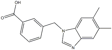 3-[(5,6-dimethyl-1H-1,3-benzodiazol-1-yl)methyl]benzoic acid 구조식 이미지
