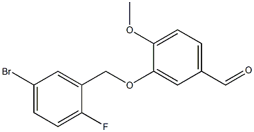 3-[(5-bromo-2-fluorobenzyl)oxy]-4-methoxybenzaldehyde 구조식 이미지