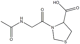 3-[(acetylamino)acetyl]-1,3-thiazolidine-4-carboxylic acid 구조식 이미지