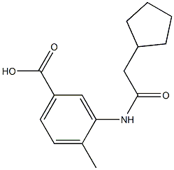 3-[(cyclopentylacetyl)amino]-4-methylbenzoic acid 구조식 이미지