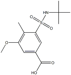 3-[(tert-butylamino)sulfonyl]-5-methoxy-4-methylbenzoic acid 구조식 이미지