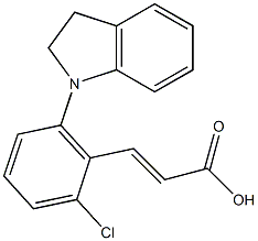 3-[2-chloro-6-(2,3-dihydro-1H-indol-1-yl)phenyl]prop-2-enoic acid 구조식 이미지