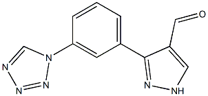 3-[3-(1H-1,2,3,4-tetrazol-1-yl)phenyl]-1H-pyrazole-4-carbaldehyde 구조식 이미지