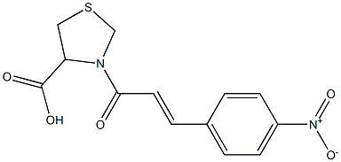 3-[3-(4-nitrophenyl)prop-2-enoyl]-1,3-thiazolidine-4-carboxylic acid 구조식 이미지
