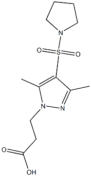 3-[3,5-dimethyl-4-(pyrrolidin-1-ylsulfonyl)-1H-pyrazol-1-yl]propanoic acid 구조식 이미지