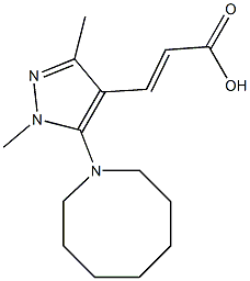 3-[5-(azocan-1-yl)-1,3-dimethyl-1H-pyrazol-4-yl]prop-2-enoic acid 구조식 이미지