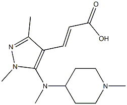 3-{1,3-dimethyl-5-[methyl(1-methylpiperidin-4-yl)amino]-1H-pyrazol-4-yl}prop-2-enoic acid Structure