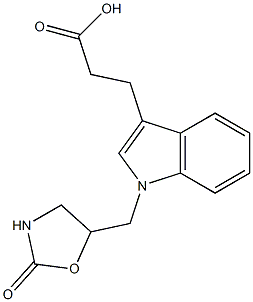 3-{1-[(2-oxo-1,3-oxazolidin-5-yl)methyl]-1H-indol-3-yl}propanoic acid 구조식 이미지