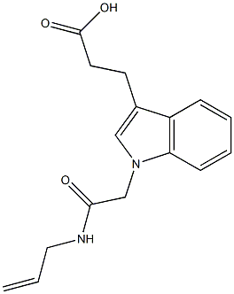 3-{1-[(prop-2-en-1-ylcarbamoyl)methyl]-1H-indol-3-yl}propanoic acid 구조식 이미지