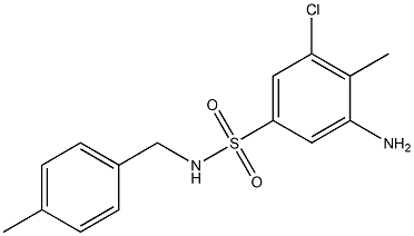 3-amino-5-chloro-4-methyl-N-[(4-methylphenyl)methyl]benzene-1-sulfonamide 구조식 이미지