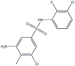 3-amino-5-chloro-N-(3-chloro-2-fluorophenyl)-4-methylbenzene-1-sulfonamide 구조식 이미지