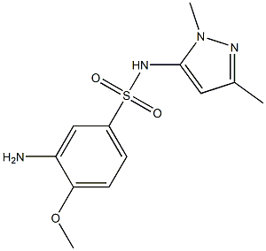 3-amino-N-(1,3-dimethyl-1H-pyrazol-5-yl)-4-methoxybenzene-1-sulfonamide 구조식 이미지
