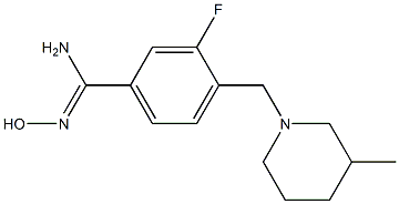 3-fluoro-N'-hydroxy-4-[(3-methylpiperidin-1-yl)methyl]benzenecarboximidamide 구조식 이미지