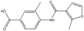 3-methyl-4-[(2-methyl-3-furoyl)amino]benzoic acid 구조식 이미지
