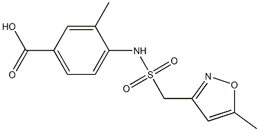 3-methyl-4-[(5-methyl-1,2-oxazol-3-yl)methanesulfonamido]benzoic acid 구조식 이미지