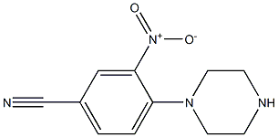 3-nitro-4-piperazin-1-ylbenzonitrile 구조식 이미지