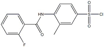 4-[(2-fluorobenzene)amido]-3-methylbenzene-1-sulfonyl chloride Structure