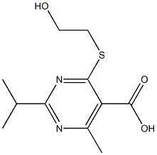 4-[(2-hydroxyethyl)thio]-2-isopropyl-6-methylpyrimidine-5-carboxylic acid Structure