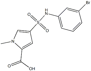 4-[(3-bromophenyl)sulfamoyl]-1-methyl-1H-pyrrole-2-carboxylic acid 구조식 이미지