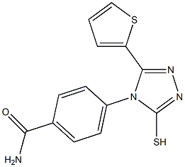 4-[3-sulfanyl-5-(thiophen-2-yl)-4H-1,2,4-triazol-4-yl]benzamide 구조식 이미지
