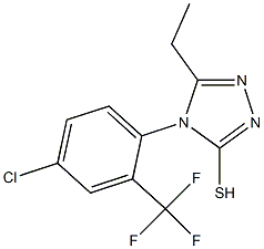 4-[4-chloro-2-(trifluoromethyl)phenyl]-5-ethyl-4H-1,2,4-triazole-3-thiol 구조식 이미지