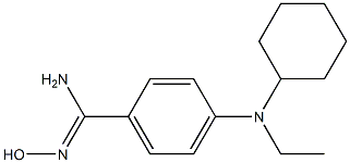 4-[cyclohexyl(ethyl)amino]-N'-hydroxybenzene-1-carboximidamide 구조식 이미지