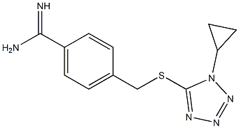 4-{[(1-cyclopropyl-1H-1,2,3,4-tetrazol-5-yl)sulfanyl]methyl}benzene-1-carboximidamide Structure