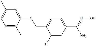4-{[(2,5-dimethylphenyl)sulfanyl]methyl}-3-fluoro-N'-hydroxybenzene-1-carboximidamide 구조식 이미지