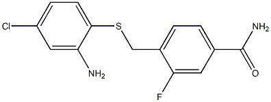 4-{[(2-amino-4-chlorophenyl)sulfanyl]methyl}-3-fluorobenzamide Structure