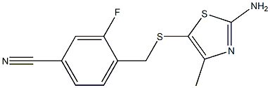 4-{[(2-amino-4-methyl-1,3-thiazol-5-yl)thio]methyl}-3-fluorobenzonitrile 구조식 이미지