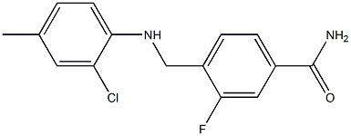 4-{[(2-chloro-4-methylphenyl)amino]methyl}-3-fluorobenzamide Structure
