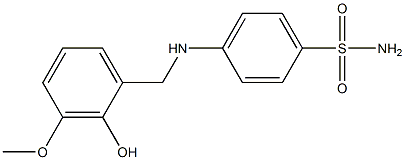 4-{[(2-hydroxy-3-methoxyphenyl)methyl]amino}benzene-1-sulfonamide 구조식 이미지