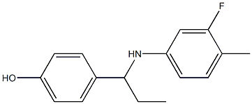 4-{1-[(3-fluoro-4-methylphenyl)amino]propyl}phenol Structure