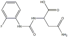 4-amino-2-({[(2-fluorophenyl)amino]carbonyl}amino)-4-oxobutanoic acid 구조식 이미지