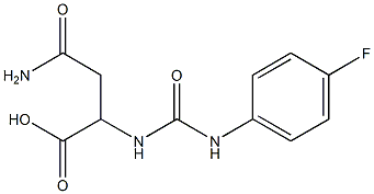 4-amino-2-({[(4-fluorophenyl)amino]carbonyl}amino)-4-oxobutanoic acid Structure