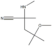 4-methoxy-2,4-dimethyl-2-(methylamino)pentanenitrile Structure