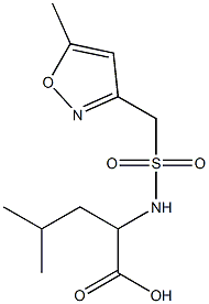 4-methyl-2-{[(5-methyl-1,2-oxazol-3-yl)methane]sulfonamido}pentanoic acid 구조식 이미지