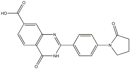 4-oxo-2-[4-(2-oxopyrrolidin-1-yl)phenyl]-3,4-dihydroquinazoline-7-carboxylic acid 구조식 이미지