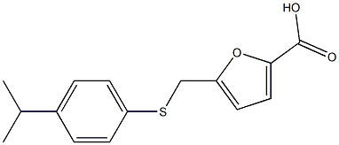 5-({[4-(propan-2-yl)phenyl]sulfanyl}methyl)furan-2-carboxylic acid 구조식 이미지