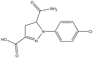 5-(aminocarbonyl)-1-(4-chlorophenyl)-4,5-dihydro-1H-pyrazole-3-carboxylic acid 구조식 이미지