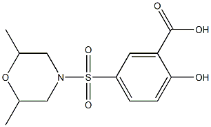 5-[(2,6-dimethylmorpholine-4-)sulfonyl]-2-hydroxybenzoic acid 구조식 이미지