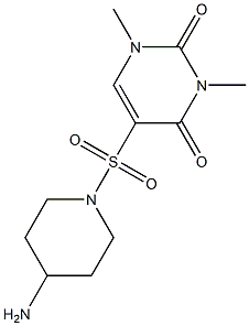 5-[(4-aminopiperidine-1-)sulfonyl]-1,3-dimethyl-1,2,3,4-tetrahydropyrimidine-2,4-dione 구조식 이미지