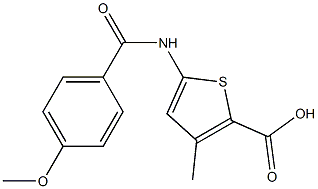 5-[(4-methoxybenzoyl)amino]-3-methylthiophene-2-carboxylic acid Structure