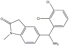 5-[amino(2,3-dichlorophenyl)methyl]-1-methyl-2,3-dihydro-1H-indol-2-one 구조식 이미지