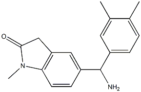 5-[amino(3,4-dimethylphenyl)methyl]-1-methyl-2,3-dihydro-1H-indol-2-one 구조식 이미지