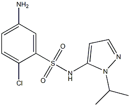5-amino-2-chloro-N-[1-(propan-2-yl)-1H-pyrazol-5-yl]benzene-1-sulfonamide 구조식 이미지