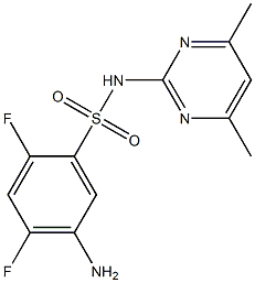 5-amino-N-(4,6-dimethylpyrimidin-2-yl)-2,4-difluorobenzene-1-sulfonamide 구조식 이미지