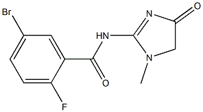 5-bromo-2-fluoro-N-(1-methyl-4-oxo-4,5-dihydro-1H-imidazol-2-yl)benzamide Structure